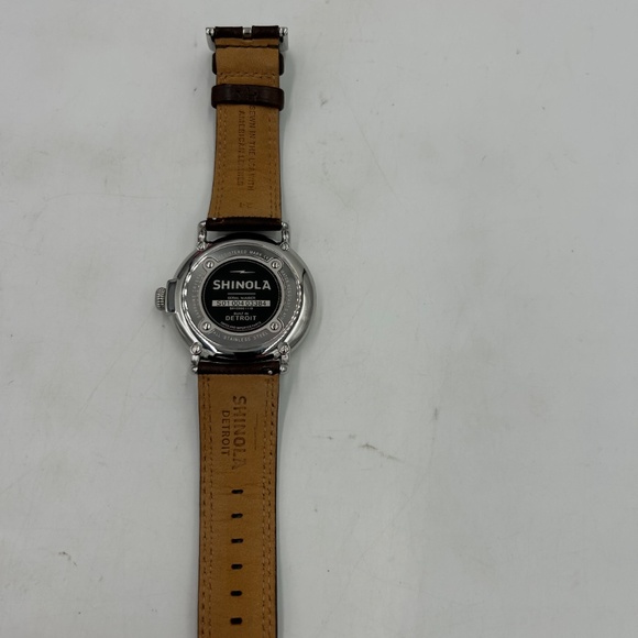 Men’s Shinola runwell 47mm slate blue dial watch leather band NWT - Picture 9 of 11